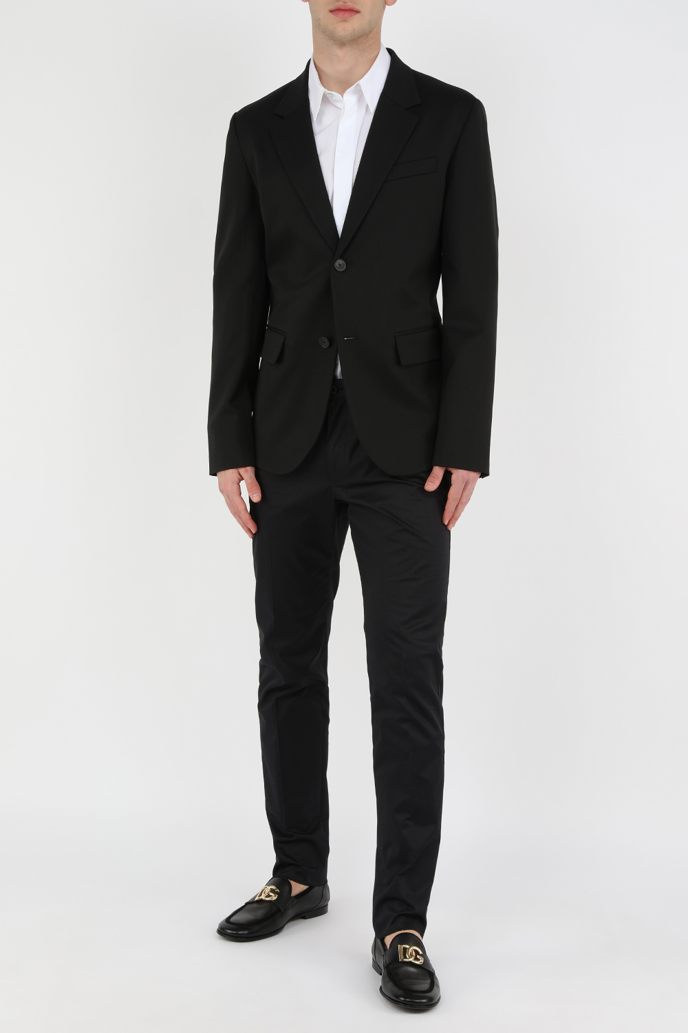 מכנסיים ארוכים מחוייטים בגוון שחור